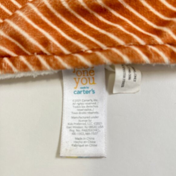 Carters Just One You Moose Security Blanket Target Brown White Stripes 13" Lovey - Picture 7 of 13